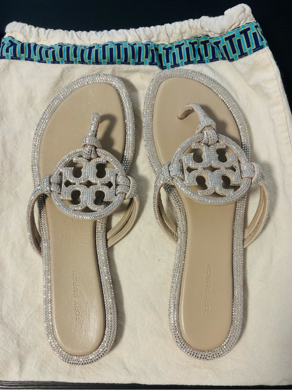 Tory Burch Miller knotted pave sandal size 8